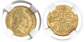 France Louis XIV (1643-1715) 1/2 louis d’or au soleil - 1711/0 M Toulouse. Rarissime dans cette qualité. Le plus bel exemplaire gradé. 3.45g - Fr. man...