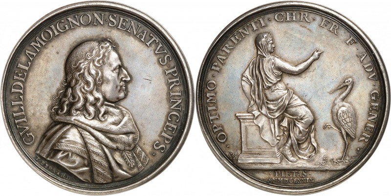 France Louis XIV (1643-1715) Médaille en argent - 1679 - T. Bernard. Médaille d’...