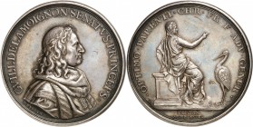 France Louis XIV (1643-1715) Médaille en argent - 1679 - T. Bernard. Médaille d’Hommage à Guillaume De Lamoignon, Premier Président du Parlement de Pa...