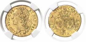 France Louis XV (1715-1774) Double louis d’or au bandeau - 1744 N Montpellier. Très rare dans cette qualité. Le plus bel exemplaire gradé. 16.31g - Fr...
