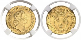 France Louis XV (1715-1774) 1/2 louis d’or aux insignes - 1716 Besançon Réformation. D’une insigne rareté - Quelques exemplaires connus. 4.07g - Fr. 4...
