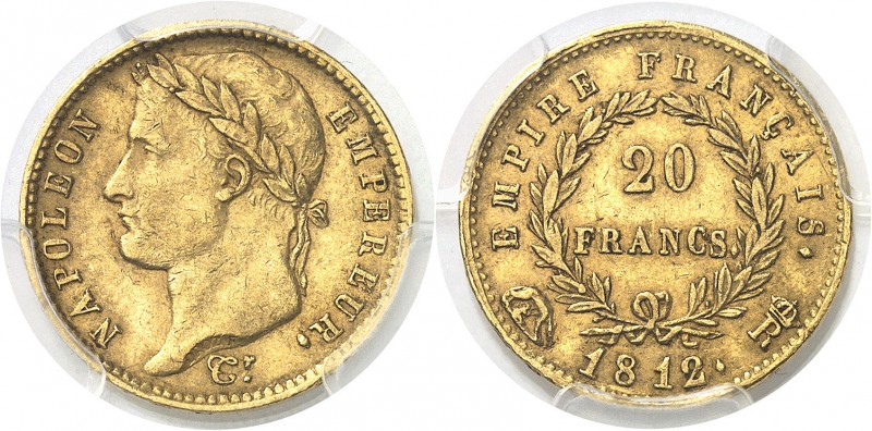 France Napoléon Ier (1804-1814) 20 francs or - 1812 R couronné Rome - Date large...