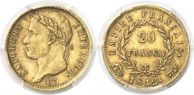 France Napoléon Ier (1804-1814) 20 francs or - 1812 R couronné Rome - Date large. Rare dans cette qualité. 6.45g - Fr. 519 Superbe - PCGS AU 55