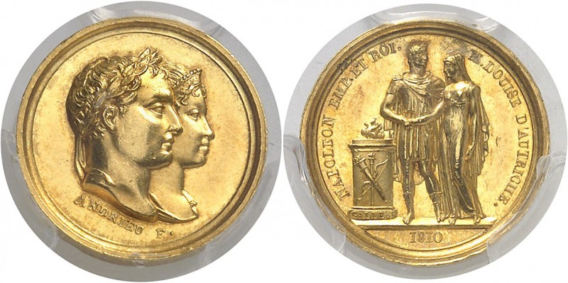 France Napoléon Ier (1804-1814) Médaille en or - 1810 - J.-B. Andrieu et A. Gall...