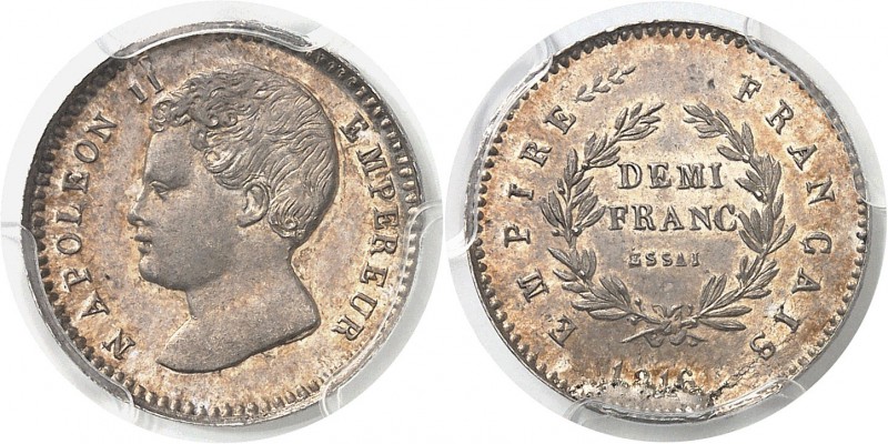 France Napoléon II Essai du 1/2 franc - 1816. Très rare. Le plus bel exemplaire ...