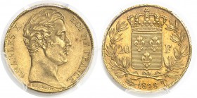 France Charles X (1824-1830) 20 francs or - 1828 T Nantes - Quatre feuilles et demie. Signature droite. Rarissime dans cette qualité. Le plus bel exem...