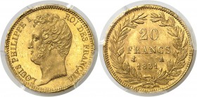 France Louis-Philippe Ier (1830-1848) 20 francs or - 1831 A Paris - Tranche en creux. D’une qualité remarquable. 6.45g - Fr. 553a Pratiquement FDC - P...