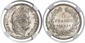 France Louis-Philippe Ier (1830-1848) 5 francs tête laurée - 1831 A Paris. Tranche en relief. Type rarissime en GEM. 25.0g - KM 745.1 FDC - NGC MS 65...