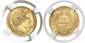 France IIème République (1848-1852) 10 francs or Cérès - 1851 A Paris. Rarissime en GEM. 3.22g - Fr.567 FDC - NGC MS 65