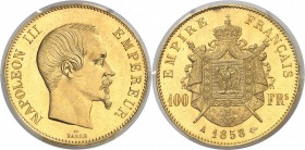 France Napoléon III (1852-1870) 100 francs or - 1858 A Paris. Type rarissime dans cette qualité. 32.25g - Fr. 569 Pratiquement FDC - PCGS MS 64