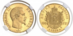 France Napoléon III (1852-1870) 100 francs or - 1858 A Paris. Très rare dans cette qualité. 32.25g - Fr. 569 Pratiquement FDC - NGC MS 63