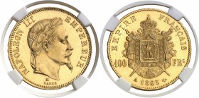 France Napoléon III (1852-1870) 100 francs or - 1865 A Paris. Année rare - Magnifique exemplaire. 32.25g - Fr. 580 Superbe à FDC - NGC MS 62+