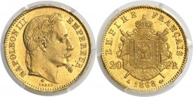 France Napoléon III (1852-1870) 20 francs or - 1868 A Paris. Très rare dans cette qualité. 6.45g - Fr. 584 FDC - PCGS MS 65