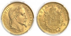 France Napoléon III (1852-1870) 20 francs or - 1868 BB Strasbourg. Le plus bel exemplaire gradé, seulement deux en MS 66. 6.45g - Fr. 585 FDC Exceptio...