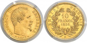 France Napoléon III (1852-1870) 10 francs or petit module - 1854 A Paris. 3.22g - Fr. 576 Superbe à FDC - PCGS MS 62