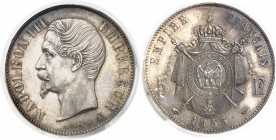 France Napoléon III (1852-1870) Epreuve en argent du 5 francs - 1853 A Paris. Type adopté - Tranche lisse. D’une insigne rareté. Le plus bel exemplair...