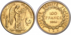 France IIIème République (1871-1940) 100 francs or Génie - 1886 A Paris. Rarissime en GEM. 32.25g - Fr. 590 FDC - PCGS MS 65
