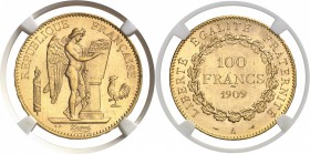 France IIIème République (1871-1940) 100 francs or Génie - 1909 A Paris. Année très rare dans cette qualité. 32.25g - Fr. 590 Pratiquement FDC - NGC M...
