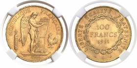 France IIIème République (1871-1940) 100 francs or Génie - 1911 A Paris. Qualité remarquable. 32.25g - Fr. 590 Pratiquement FDC - NGC MS 64