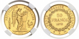 France IIIème République (1871-1940) 50 francs or Génie - 1878 A Paris. Rare en MS. 16.12g - Fr. 591 Superbe à FDC - NGC MS 61