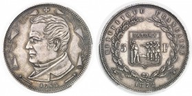 France IIIème République (1871-1940) Epreuve en argent du 5 francs Thiers - 1872. Très rare avec la tranche striée. 25.0g - Maz. 2338a Frappe d’Epreuv...