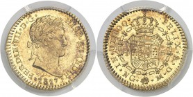 Guatemala Ferdinand VII (1808-1821) 1 escudo or - 1817 NG M. Le plus bel exemplaire gradé, le seul en MS 64. 3.38g - Fr. 25 Pratiquement FDC - PCGS MS...