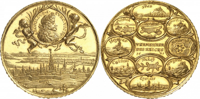 Hongrie Léopold Ier (1655-1705) Médaille en or de 12 ducats - 1685 - L. G. Laufe...