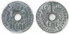Indochine Essai du cent. - 1940 Paris. D’une insigne rareté moins de 5 exemplaires connus. 6.0g - Lec. 104 (2014) Frappe d’Epreuve - PCGS SP 64