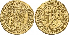 Italie - Naples Charles II d’Anjou (1285-1309) Salut d’or - Non daté. D’une qualité hors norme. Beaucoup plus rare que le salut d’or de Charles Ier. F...