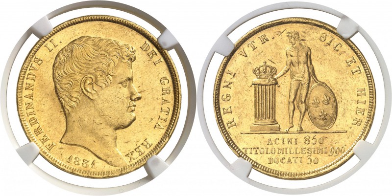 Italie - Naples Ferdinand II (1830-1859) 30 ducats or - 1831 Naples. Très rare s...