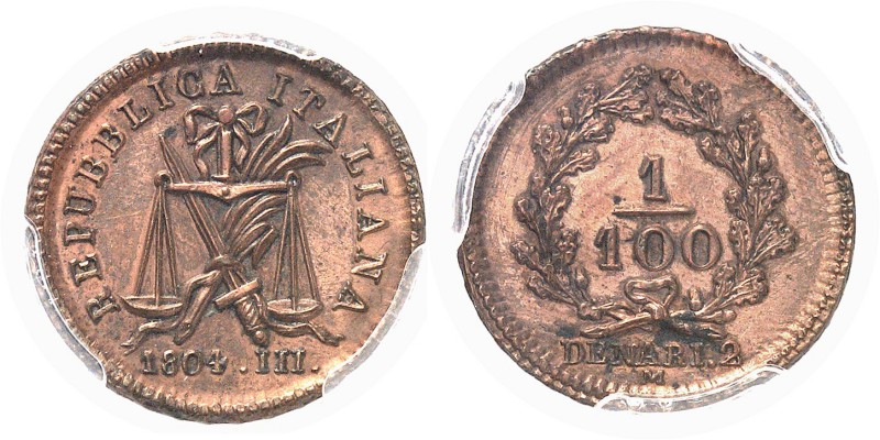 Italie - République Italienne (1802-1805) Consulat (1799-1804) Epreuve du 1 cent...