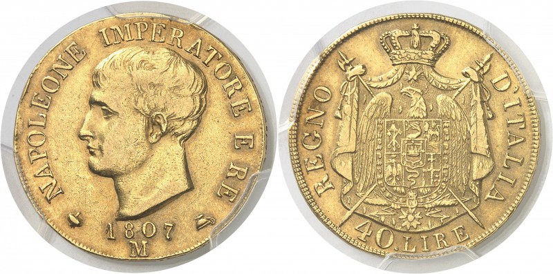 Italie - Lombardie Napoléon Ier (1805-1814) 40 lires or - 1807 M Milan. Rarissim...