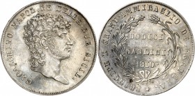 Italie - Naples Joachim Murat (1808-1815) 12 carlini tête à droite - 1810 Naples. D’une insigne rareté 4 à 5 exemplaires connus et d’une qualité remar...