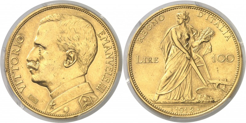 Italie Victor-Emmanuel III (1900-1945) 100 lires or - 1912 R Rome. Rare et magni...
