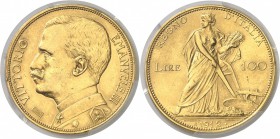 Italie Victor-Emmanuel III (1900-1945) 100 lires or - 1912 R Rome. Rare et magnifique exemplaire. 32.25g - Fr. 26 Superbe à FDC - PCGS MS 61
