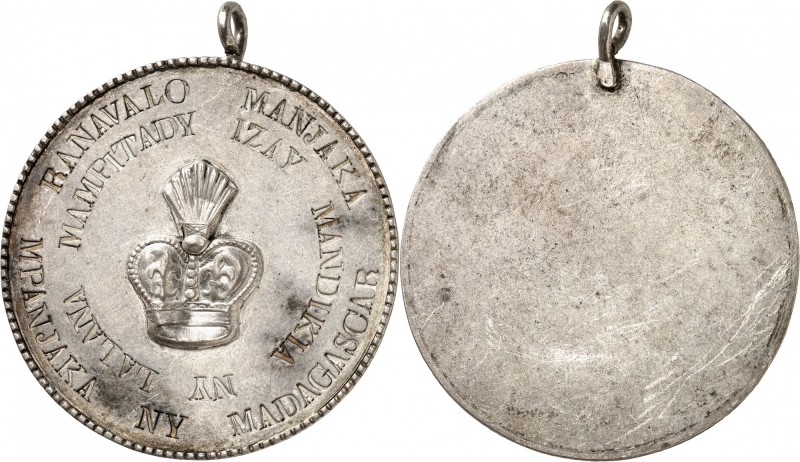 Madagascar Ranavalona III (1883-1897) Médaille de récompense en argent - Non dat...
