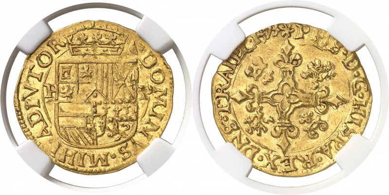 Pays-Bas - Utrecht Philippe II (1555-1581) 1 couronne d’or - 1573 Utrecht. Raris...