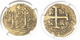 Pérou Philippe V (1700-1746) 8 escudos or - 1728 LN Lima. Rarissime et magnifique exemplaire. Le plus beau des 2 exemplaires gradés. 27.06g - Fr. 7 Su...