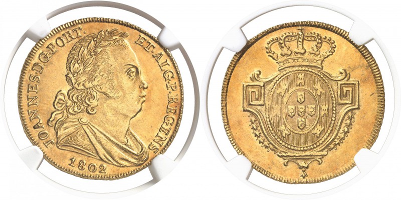 Portugal Jean Prince Régent (1799-1816) 4 escudos or ou 6400 reis or - 1802 Lisb...