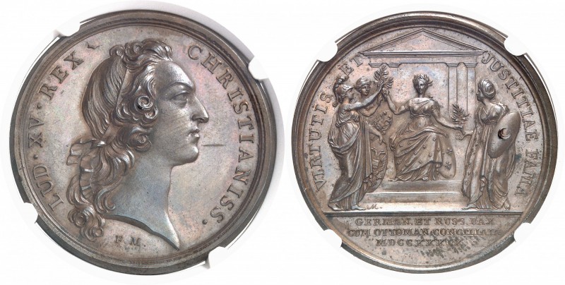 Russie Anna (1730-1740) Médaille en bronze - 1739 - F. J. Marteau. Commémore la ...