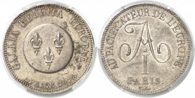 Russie Alexandre Ier (1801-1825) Epreuve en cuivre argenté du 5 francs (module) de la Paix Franco-Russe - 1814 - Tiolier. Tranche lisse - Frappe médai...