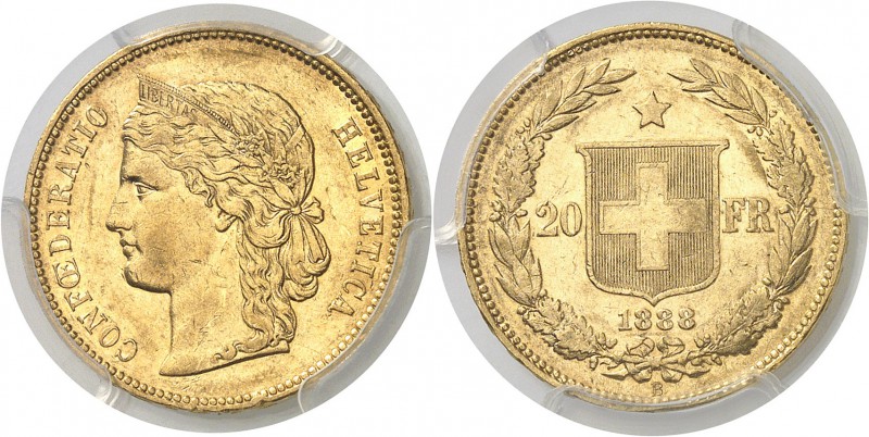 Suisse Confédération Suisse (1848 à nos jours) 20 francs or - 1888 B Berne. Très...