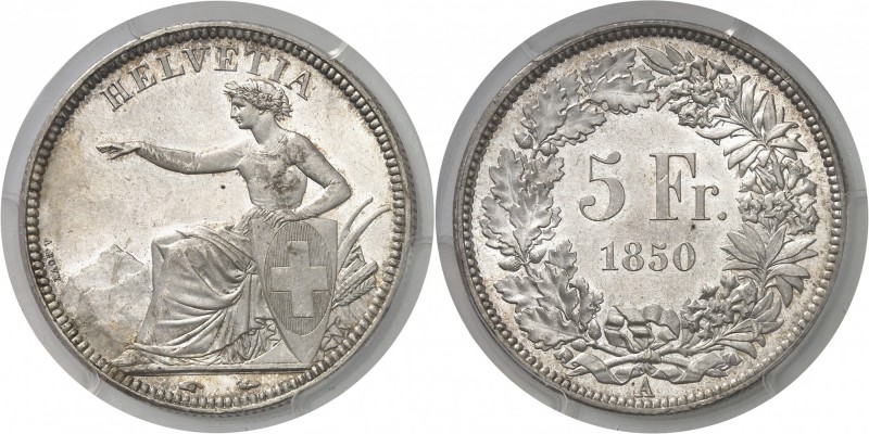 Suisse Confédération Suisse (1848 à nos jours) 5 francs - 1850 A Paris. Exemplai...