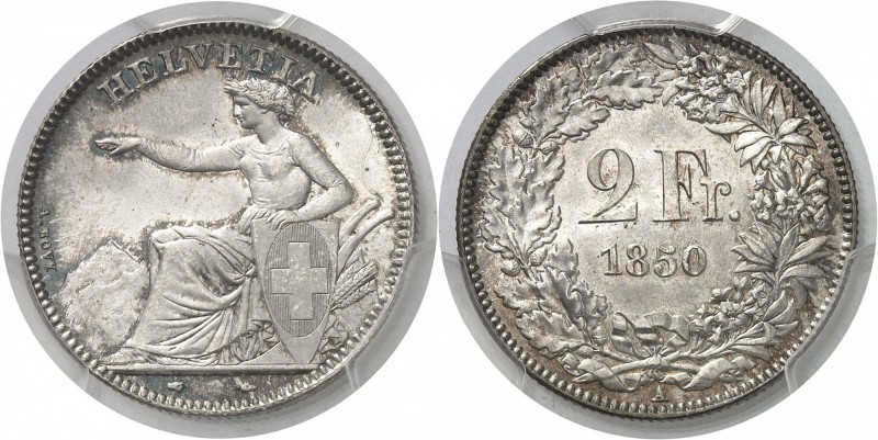Suisse Confédération Suisse (1848 à nos jours) 2 francs - 1850 A Paris. Exemplai...