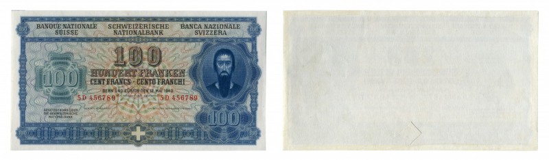 Suisse Confédération Suisse (1848 à nos jours) Epreuve uniface du recto du 100 f...