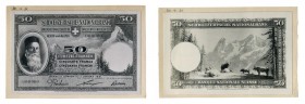 Suisse Confédération Suisse (1848 à nos jours) Paire d’épreuves photographiques unifaces du 50 francs Henri Dunant - 1 JANUAR 1931 N°000000 - Date 30....