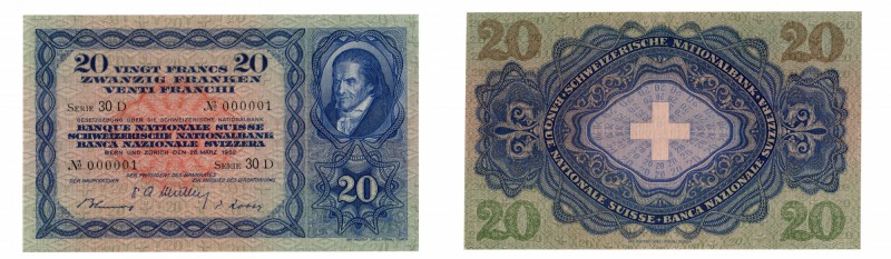 Suisse Confédération Suisse (1848 à nos jours) 20 francs Pestalozzi - 28 MARZ 19...