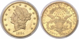 USA République fédérale (1789 à nos jours) 20 dollars or - 1884 CC Carson City. Très rare dans cette qualité. 33.43g - Fr. 179 Superbe à FDC - PCGS MS...