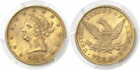 USA République fédérale (1789 à nos jours) 10 dollars or - 1861 Philadelphie. Rarissime dans cette qualité. 16.71g - Fr. 155 Superbe à FDC - PCGS MS 6...