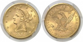 USA République fédérale (1789 à nos jours) 10 dollars or - 1901 S San Francisco. Très rare dans cette qualité. 16.71g - Fr. 160 FDC Exceptionnel - PCG...
